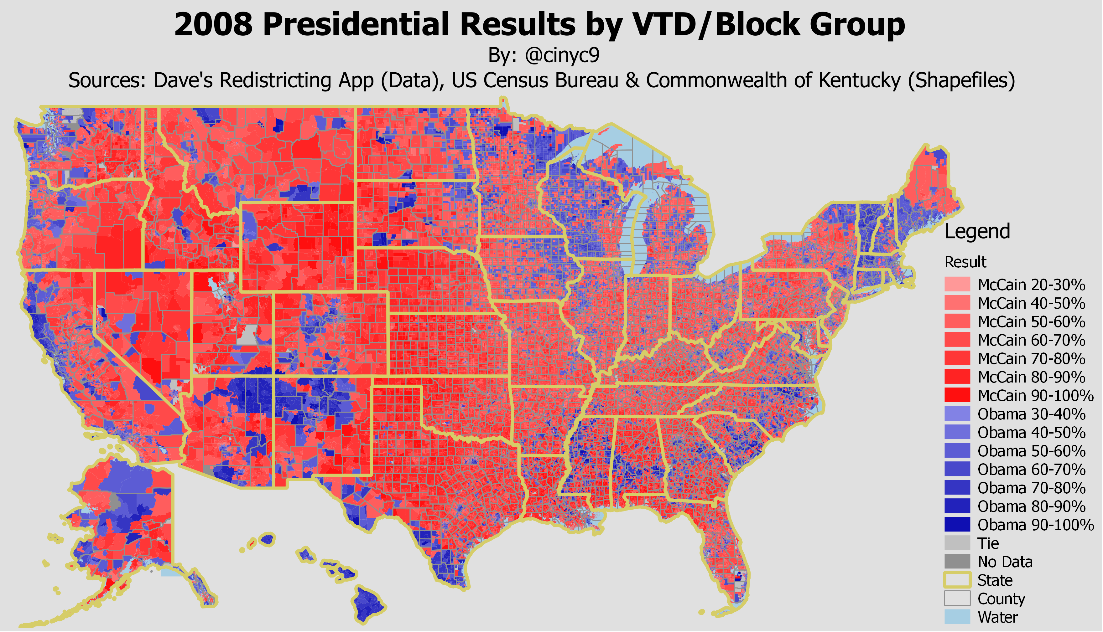 2008 Presidential Results by VTD/Block Group