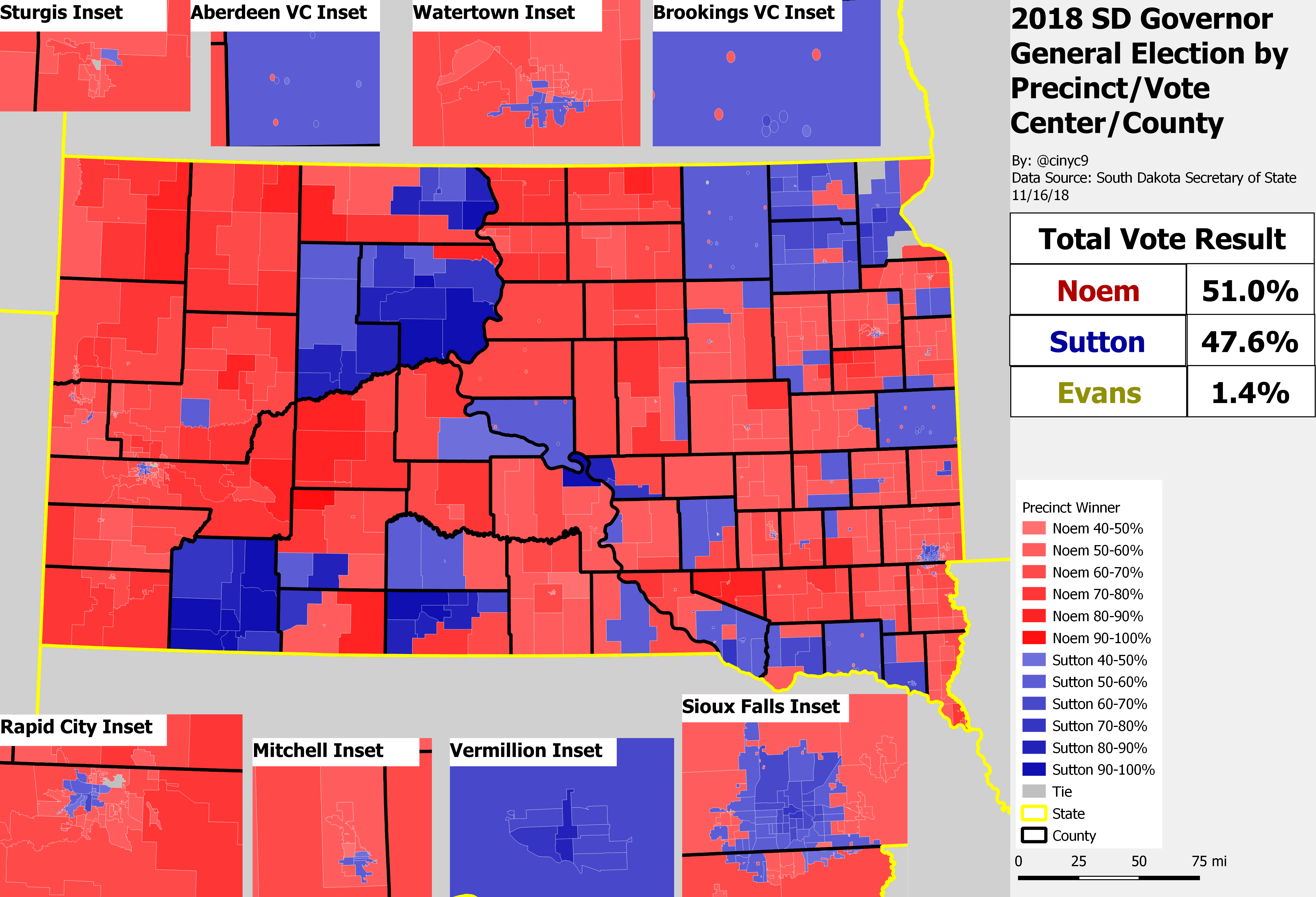 Interactive map of 2014-18 South Dakota historic election results by precinct